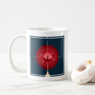 Caneca De Café Poster de relógio atômico de espaço profundo, vers