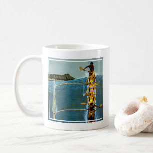 Caneca De Café Poster de viagens Da United Air Lines Para O Havaí