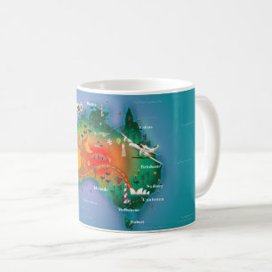 Caneca De Café Poster de viagens de Mapa da Austrália