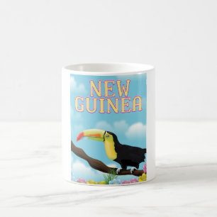 Caneca De Café Poster de viagens de Nova Guiné Toucan