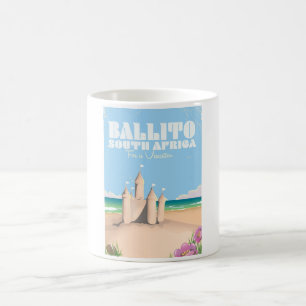 Caneca De Café Poster de viagens de praia do Ballito África do Su