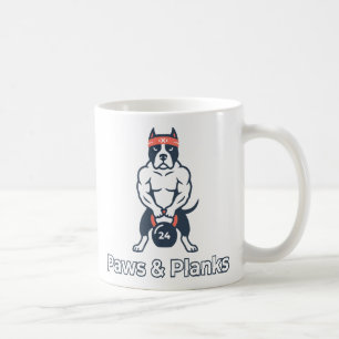 Caneca De Café Pôster do Cão Buff do Paws & Planks Academia
