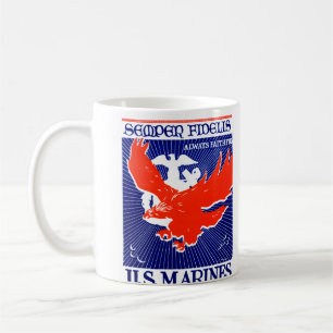 Caneca De Café Poster do Corpo do Marines de WWII