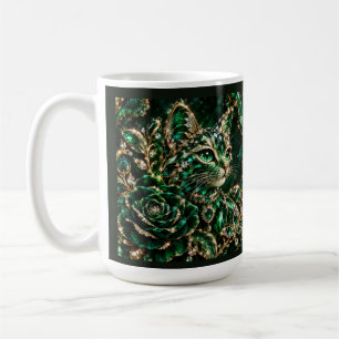 Caneca De Café Pôster do Gato Joia Esmeralda