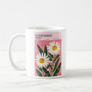 Caneca De Café Poster do Mercado de Flores da Sicília