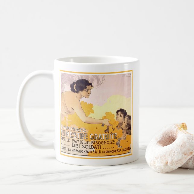 Caneca De Café Poster italiano Vintage 1917 (Com Donut)