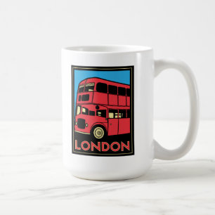 Caneca De Café poster retro do art deco de Londres westminster