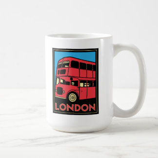 Caneca De Café poster retro do art deco de Londres westminster