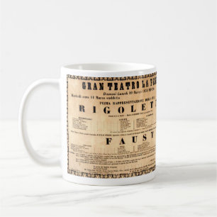 Caneca De Café poster vintage da estreia de ópera Rigoletto (185