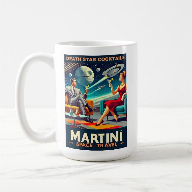 Caneca De Café Posteres de viagens Espaciais Martini Coquetéis da (Esquerda)