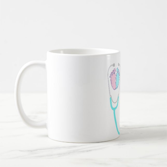 Caneca De Café Postpartum Mãe Enfermeira Mãe Bebê Mãe Postpartum  (Esquerda)