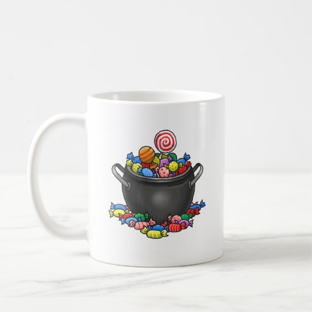 Caneca De Café Pote cheio de doces para o Halloween (Esquerda)