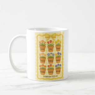 Caneca De Café Pote de flor de gingham amarelo