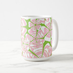 Caneca De Café Potência da Flor 1 Rosa, Verde, Laranja, Acentos M