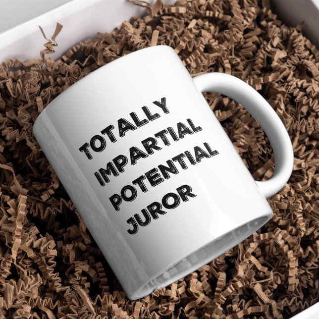 CANECA DE CAFÉ POTENCIAL SUPERIOR TOTAL DO VÍRUS (Totally Impartial Potential Juror Funny Coffee Mug)