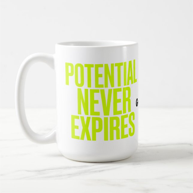Caneca De Café Potential Never Expires Bold Growth Mindset  (Esquerda)