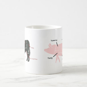 Caneca De Café Pouco Piggie cor-de-rosa com etiquetas saborosos