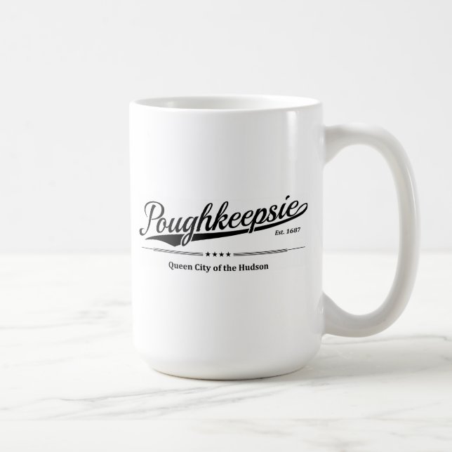 Caneca De Café Poughkeepsie - Queen City of Hudson - Black (Direita)