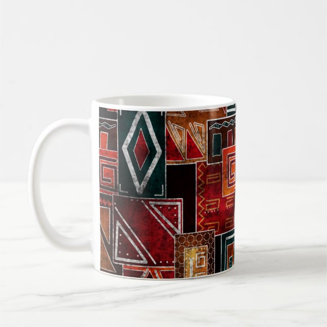 Caneca De Café Povo nativo, fundo decorativo gigante. (Esquerda)