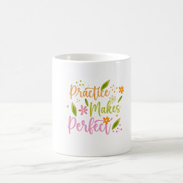 Caneca De Café Practice Makes Perfect Motivational Quote Design (Centro)