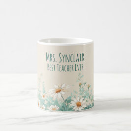 Caneca De Café Prado de Flores Silvestres Melhor Professor de Tod