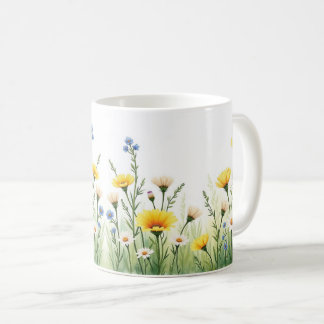 Caneca De Café Prado Delicado de Flores Silvestres