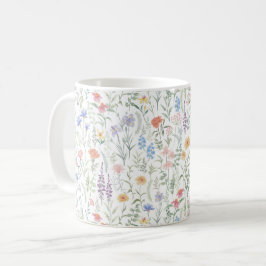 Caneca De Café Prado Feminino de Flores Silvestres Coquete