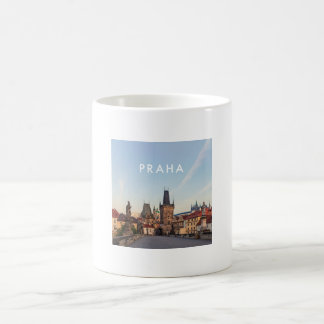 Caneca De Café Praga 006E - Manhã da ponte de Charles