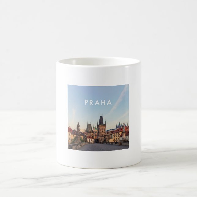Caneca De Café Praga 006E - Manhã da ponte de Charles (Centro)