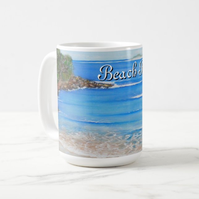 Caneca De Café Praga Azul Ondas Acrínicas Pintando Café Mug (Frente Esquerda)