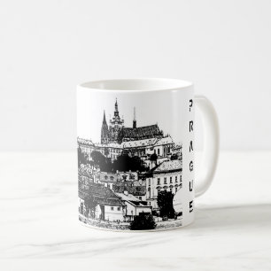 Caneca De Café Praga, Cidade Histórica, Castelo & Flag - Tcheco