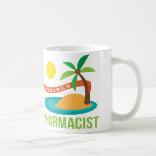 Caneca De Café Praia aposentada do farmacêutico