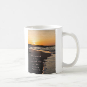 Caneca De Café Praia casal Andando No Sunrise John 15 12