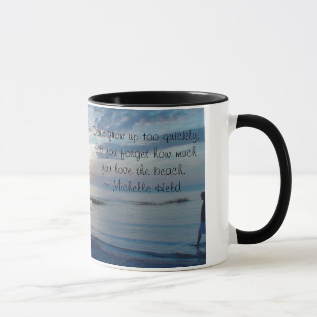Caneca de Café Praia com Citação Inspiradora (Direita)
