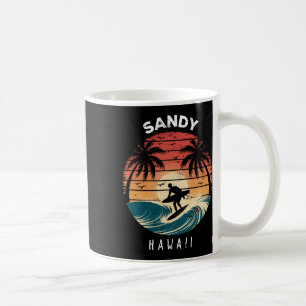 Caneca De Café Praia de Areia do Havaí Ondas de Prancha de Surf P