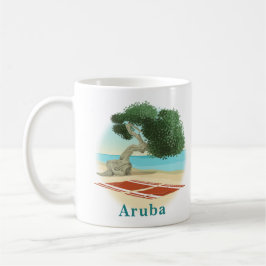 Caneca De Café Praia de Aruba com Árvore Divi