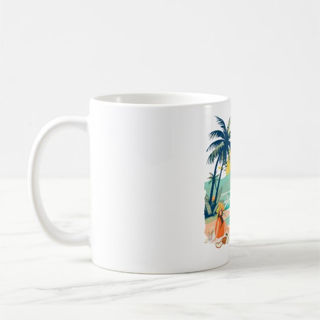 Caneca De Café Praia de descanso para o verão (Esquerda)