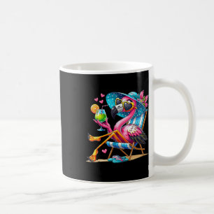 Caneca De Café Praia de Flamingo Rosa Vibrações de Verão Palmeira