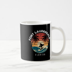 Caneca De Café Praia de Fort Lauderdale Flórida Ondas de Prancha