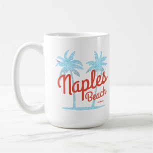 Caneca De Café Praia de Nápoles Flórida EUA Palmeiras Tipo Coral