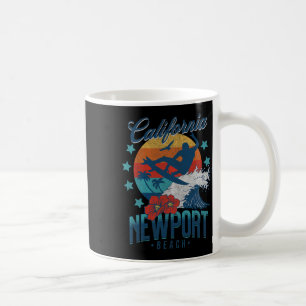 Caneca De Café Praia de Newport Beach Califórnia Surf Viagem Vint