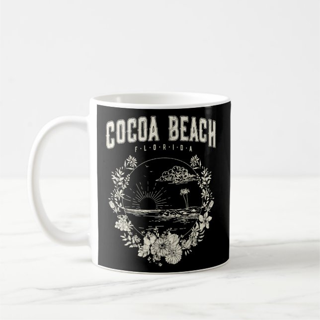 Caneca De Café Praia de Palm Trees da Flórida do Ccoa Beach (Esquerda)