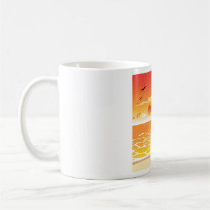 Caneca De Café Praia de Palma do Pôr do Sol Tropical Ilha