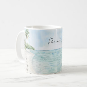 Caneca De Café Praia de Palmeiras do Paraíso Tropical