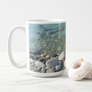 Caneca De Café Praia de Pedras Belo Mar Natureza Seixos Costa