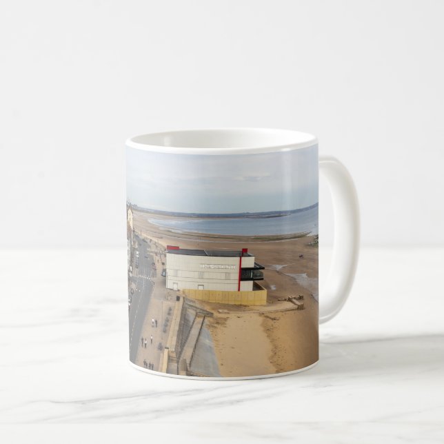 Caneca De Café Praia de Redcar a partir do Beacon (Frente Esquerda)