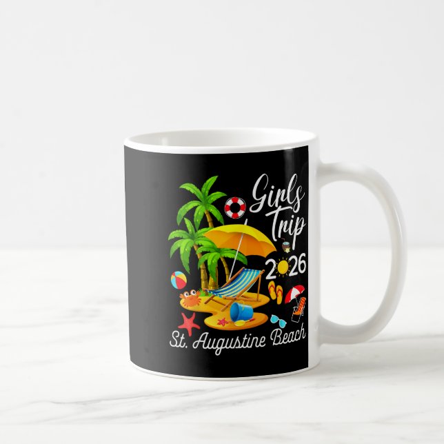 Caneca De Café Praia de St Augustine Flórida Design de Verão (Direita)