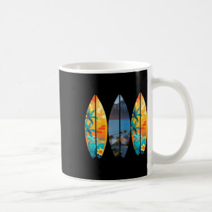 Caneca De Café Praia de Surf Prancha de Surf Retro Tropical Havaí