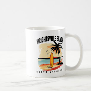 Caneca De Café Praia de Wrightsville Carolina do Norte Surfboard