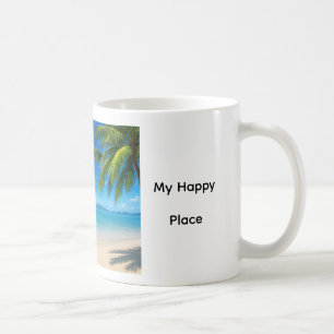 Caneca De Café Praia do Caribe Meu Lugar Feliz